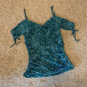 NWOT Maurices Off the Shoulder Green Floral Blouse, XL